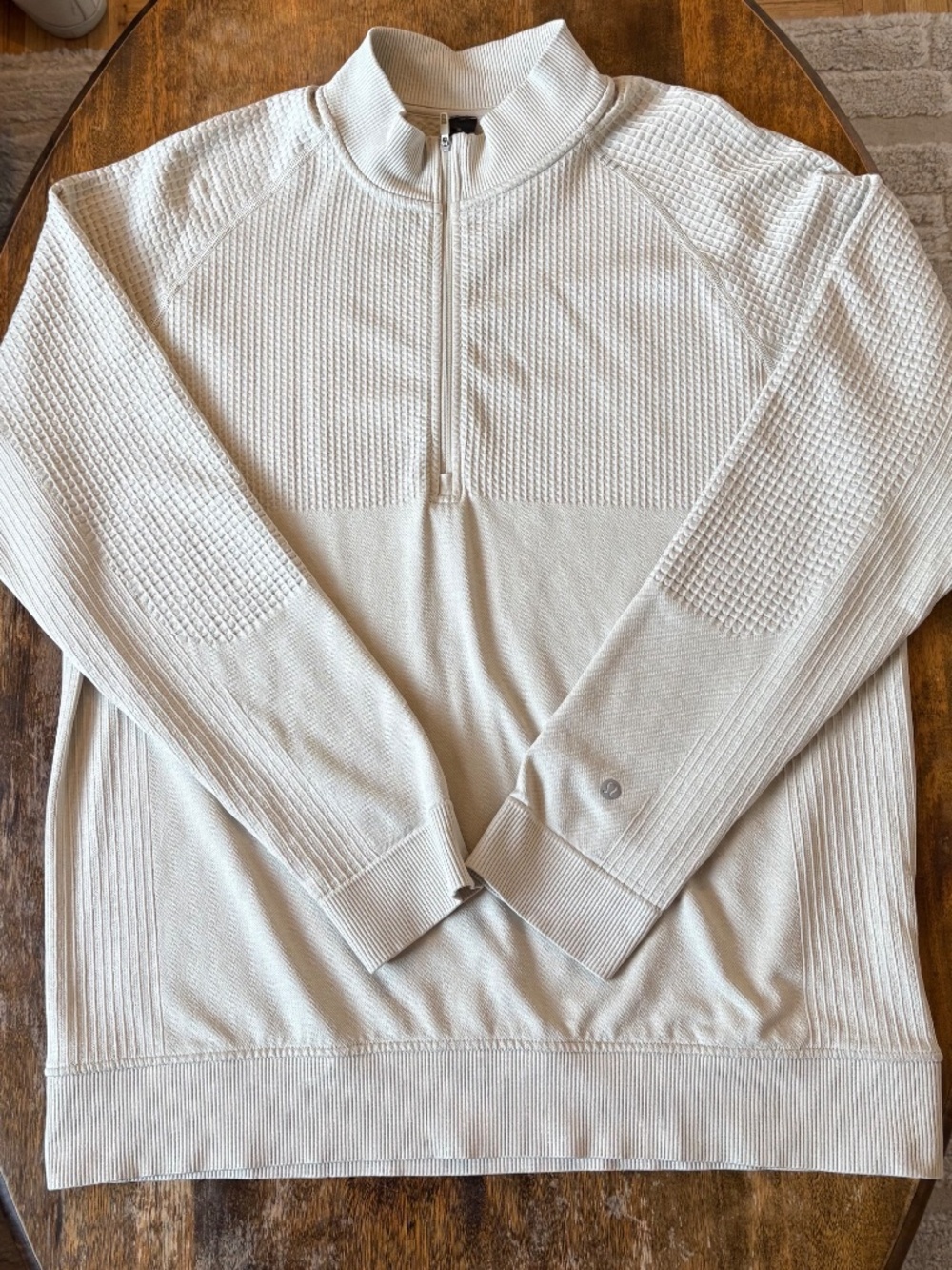Lululemon Mens Engineered Warmth Size XL Ivory Quarter Zip